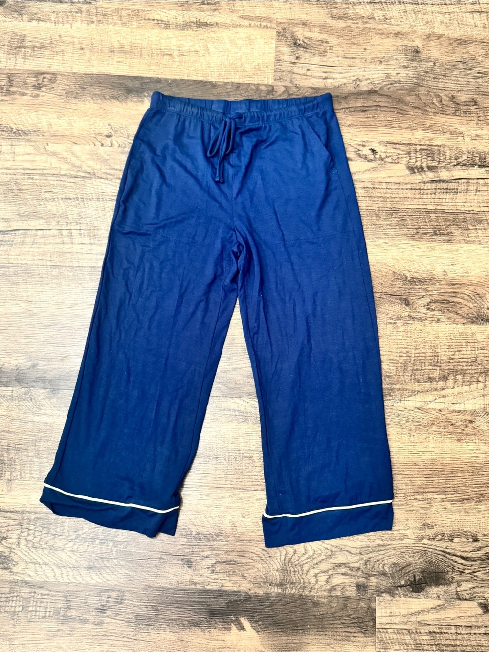 Auden Navy Soft Knit Lounge Pants with Elastic Waist